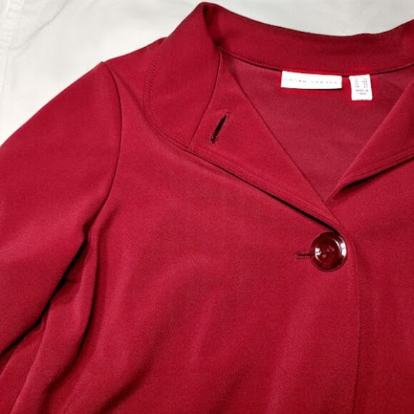 SUSAN GRAVER LK Fusions Button Front 3/4 Bell Petal Sleeve Red Jacket Coat XXS - Picture 4 of 13